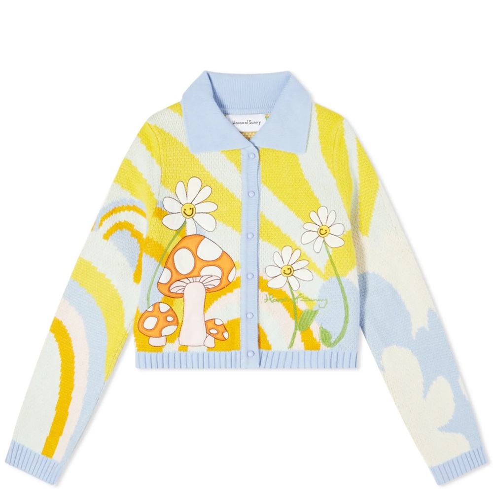 70s vintage inspired colorful cardigan